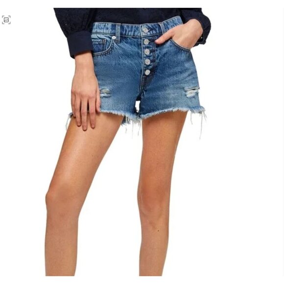 7 For All‎ Mankind Monroe Cutoff Denim Short Blue 26 - Picture 1 of 5